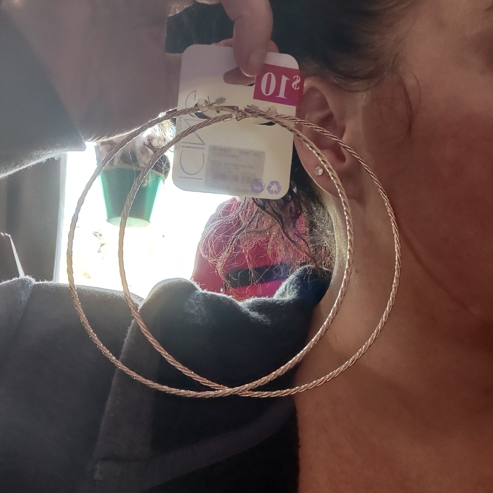 Huge hoop earrings